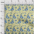 thumbnail image 2 of oneOone Polyester Spandex Medium Yellow Fabric Asian Paisley With Floral Sewing Material Print Fabric By The Yard 56 Inch Wide, 2 of 4