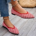 thumbnail image 4 of Red Womens Flats Color Block Knit Mesh Breathable Pointed Toe Closed Toe Slip On Low Cut Lightweight Casual Spring Summer Daily Wear Shoes Size 42, 4 of 8