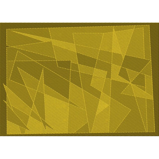 Ahgly Company Tapis d'Intérieur Lavables en Machine Rectangle Transitionnel Vert Jaune Foncé, 8' x 12'