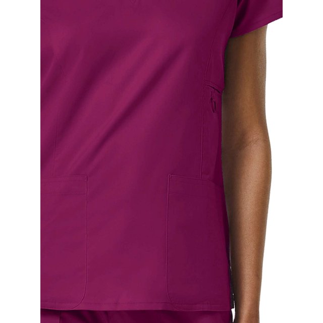 Haut de Sarrau Uni à Col en V COOLMAX pour Femmes EON