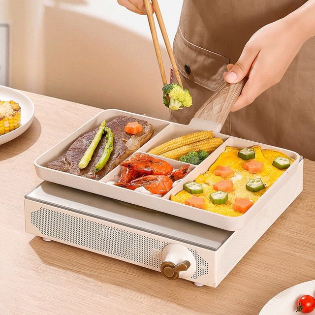 Clearance! JMYHOAM Kitchen Essentials Household Four-in-one Non-stick Frying Pan Household Breakfast Pan Four-hole Omelette Pan Frying Steak Multi-function Frying Pan Kitchen Appliances