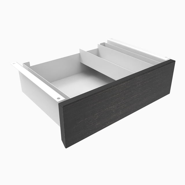 Desky Minimal Under Desk Drawer - Dark Bamboo / White