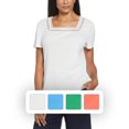 thumbnail image 4 of RAFAELLA Women's Square Neckline Short Sleeve Tee Shirt, 4 of 4