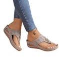 thumbnail image 1 of LSLJS Hollow Metal Circle Thick-soled Wedge Heel Flip-flops Women, Womens Flip Flops, 1 of 5