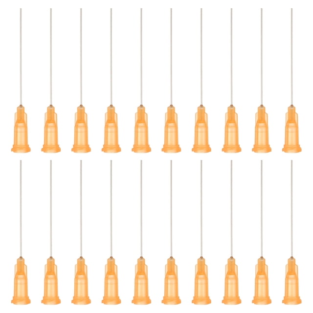23Ga Dispensing Needles, 102PCS 1.5 Inch Industrial Blunt Tip Dispensing Needle Syringes with Luer Lock Needle for Refilling Liquid Inks Adhesive Glue Oil,Orange