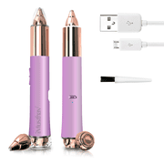 iMusthav 2 In 1 Eyebrow and Facial Hair Remover for Women Painless Flawless Electric Razor Epilator Trimmer Shaver with 18K Gold-Plated, USB Rechargeable, 360° LED for Eyebrow and Face Hair Removal