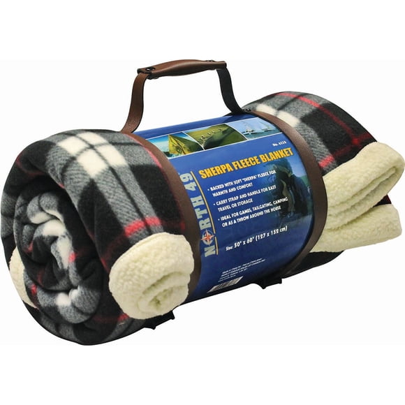 North 49 Sherpa Fleece Cozy Camping Blanket Throw - 50" x 60"