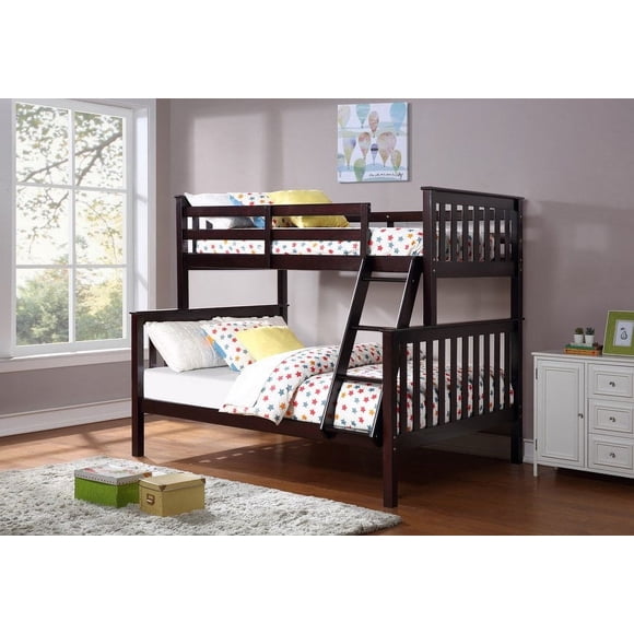 JLG Twin over Full Mission Style Bunk Bed, Converts Into Two Beds (Espresso)
