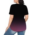 thumbnail image 4 of Plebaso Hauts pour Femmes Été Manches Courtes Col Rond Tunique Chic Ample Mode Blouses à Dégradé de Couleurs, 4 of 7