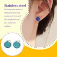 thumbnail image 4 of Wweixi Round Earrings Eye-catching Eardrops Fine Electroplating Rhinestone Inlay Ear Studs Gorgeous Gift for Birthday Party Wedding Cyan, 4 of 6