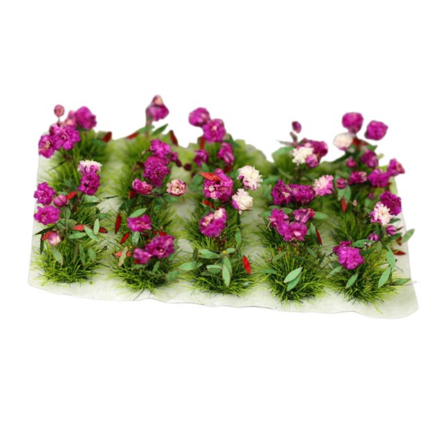 Esquirla Modèle de Grappe de Fleurs Réaliste Jardin Féerique Architecture Paysage Herbe Violet
