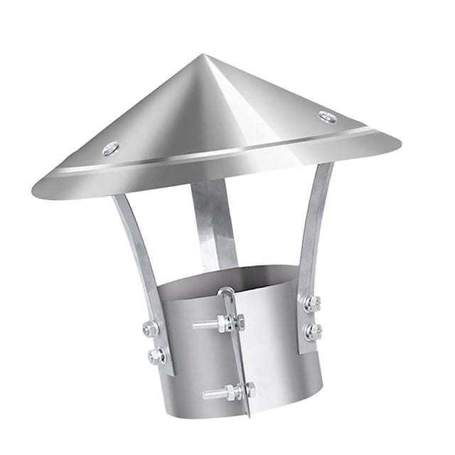 Luzkey 12inch Cône Bouchon de Cheminée en Acier Inoxydable avec Boulons Vis Coupe-Vent Rond Imperméable Accessoire Durable Cheminée Conduit de Cheminée Garde