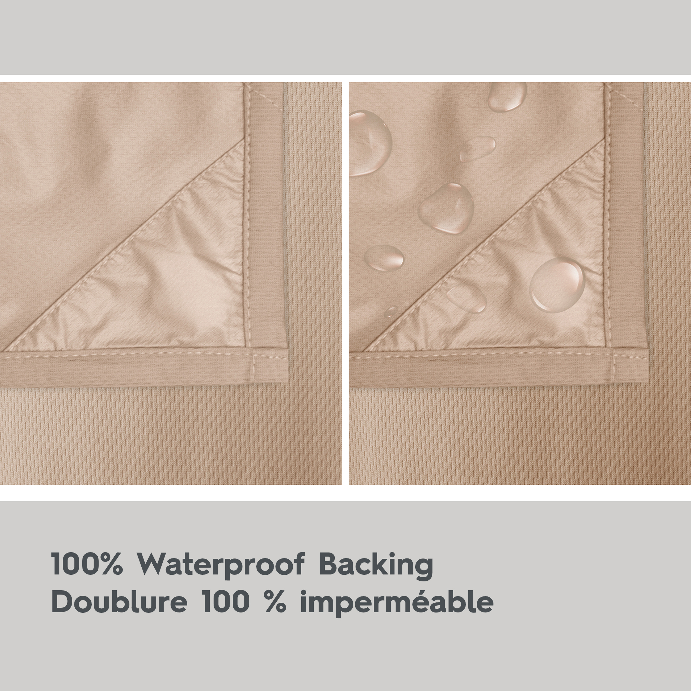 Doublure de douche imperméable en tissu Better Homes & Gardens, 178 x 183 cm, havane