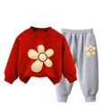 thumbnail image 2 of Pisexur Ensemble de Vêtements d'Automne et d'Hiver pour Bébés Filles Garçons 2 Pcs Mode Décontractée Imprimé Floral Manches Longues Col Rond Chandails en Molleton et Pantalons Ensemble de Survêtement pour Filles Garçons 3-8 Ans, 2 of 4