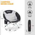 thumbnail image 2 of KingCamp Folding Saucer Lounge Chair with Cup Holder Storage, Black/Medium Gray, 2 of 11