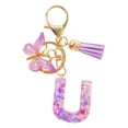 thumbnail image 3 of Feltree Initial Letter Keychains for Women Tassel Purple Cute Car Keychain for Wallet Backpack Bag, 3 of 8