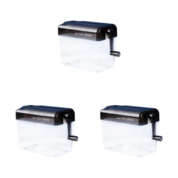VONKY Déchiqueteuse de Papier Manuelle Conviviale, Déchiqueteuse Manuelle Grande Capacité avec Tampons Antidérapants, Multicolore, Lot de 3