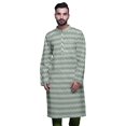 thumbnail image 1 of Atasi Kurta Imprimé pour Hommes Col Mandarin Popeline de Coton Kurta Chemise Décontractée, 1 of 7