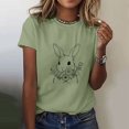 thumbnail image 2 of LUOGENLI T-shirts pour Femmes T-shirts Décontractés de Pâques Mignons Lapin et Fleur Imprimé Col Rond Manches Courtes T-shirts Amples Blouse Hauts T-shirts Graphiques TTG Grande Taille Saint-Valentin Vert TTG, 2 of 5