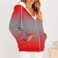 thumbnail image 4 of Women's Casual Printed Zippered Long Sleeved Hooded Sweater Jacket Top, 4 of 6