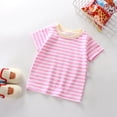 thumbnail image 2 of TZEWGL Chemise Décontractée pour Nouveau-Né à Manches Courtes Rayée Couleur Unie Col Rond pour Bébés Taille 3-4T, 2 of 7