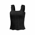 thumbnail image 4 of LSLJS Womens Summer Solid Tank Tops Neck Crop Tops Flower Spring Going Out Tops Slim Crop Cami Wide Straps Sleeveless Shirts Top, Womens Tank Tops, 4 of 9