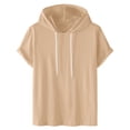 thumbnail image 1 of Erwazi Chandail à Capuchon à Manches Courtes pour Homme, T-Shirts à Capuche Dégradés, Chandails à Capuchon Légers, Hauts à Enfiler, Chemises d'Été, 1 of 6