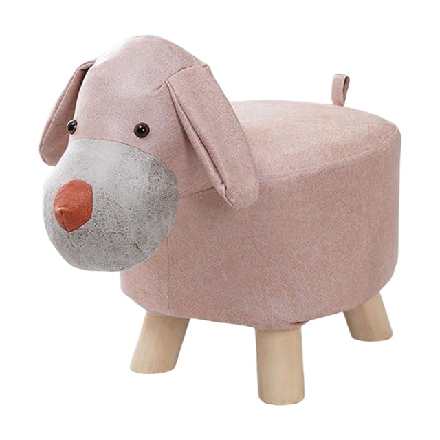 Repose-pieds Animal Repose-Pieds Chaise pour Changer de Chaussures Pouf Multifonction Mignon pour Pièce Chien Rose
