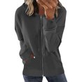 thumbnail image 1 of Bellella Chandails en Molleton à Capuche pour Femmes, Fermeture Éclair, Manches Longues, Veste Confortable à Cordon, Gris Foncé m, 1 of 2