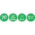 thumbnail image 1 of Darling Souvenir Cheers 70th Birthday Custom Name Stickers 190 Pcs Candy Labels Party Favor-Green, 1 of 1