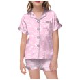 thumbnail image 1 of Pyjama en Satin pour Filles, Ensembles de Pyjama à Colorier DIY pour Filles, Ensemble de Pyjama à Boutons pour Filles, Ensemble de Pyjama Classique, Pyjamas de Noël pour Enfants 4T 5T, 1 of 5