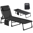 thumbnail image 1 of Outsunny Folding Lounge Chair, Reclining Tanning Chair with Adjustable Back, 1 of 10