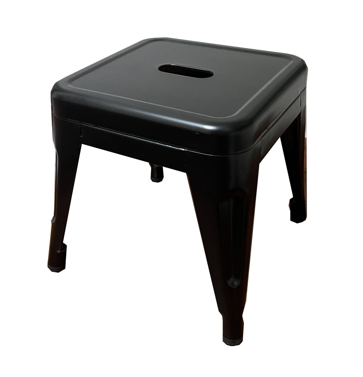 Homeworks 12" Black Metal Stool – Backless, 1-Pack, Indoor/Outdoor Use