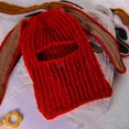 thumbnail image 4 of Fgnfyis Rabbit Ear Hat Autumn and Winter Neck Knitted Hat Bomber Hats Beige, 4 of 6