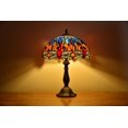 thumbnail image 3 of Tiffany Style Table Lamp Bedside Desk LED Lamp Bedroom Stained-glass 18.1'' Height Multi-Color, 3 of 4