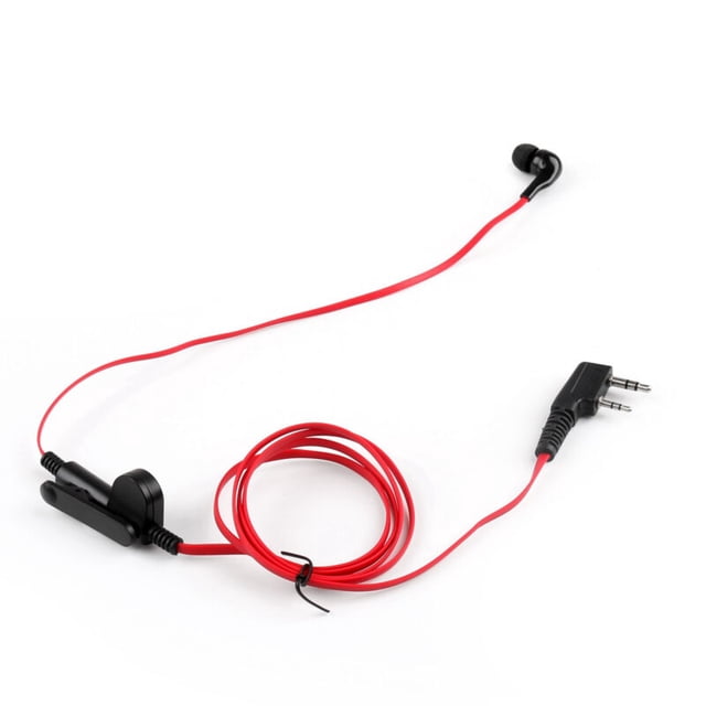 1x Headset Earpiece For Kenwood BAOFENG TYT LINTON UV-5R TG-UV2 Two Way Red
