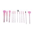 thumbnail image 1 of Unique Bargains 12 Pcs Bucket Makeup Brush Set for Bathroom Rose Red Plastic Handle Nylon Hair, 1 of 5