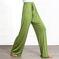 thumbnail image 4 of Diufon Straight Pants for Women Elastic High Waist Drawstring Pants Cotton Solid Color Lounge Wide Leg Pants, 4 of 6
