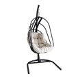 thumbnail image 2 of BERZONA Egg Swing, Swing Chair, Hanging Chair, w Black Steel Frame, Cushion Included, 2 of 6