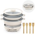 thumbnail image 1 of Dash Stacks Stacking Cookware Set with Electric Burner - Features CleanCoating Ceramic Nonstick Coating - Versatile Nestable Pieces - Convenient Storage - Cream 8-Piece, 1 of 5