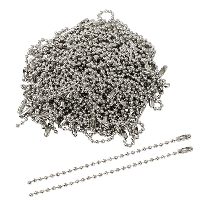 Unique Bargains Stainless Steel Logo Bead Ball Chain Keychain Connector 4 Inche Long 100pcs