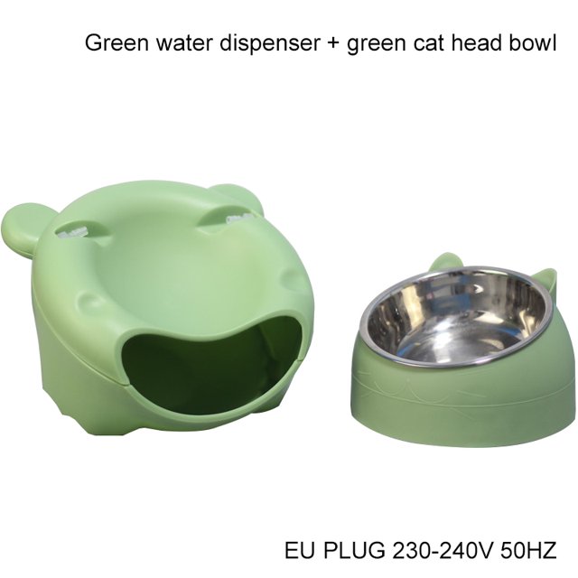 Automatic Cat Fountain LED Filtering Silent Pet Drinking Dispenser Cat Food Bowl