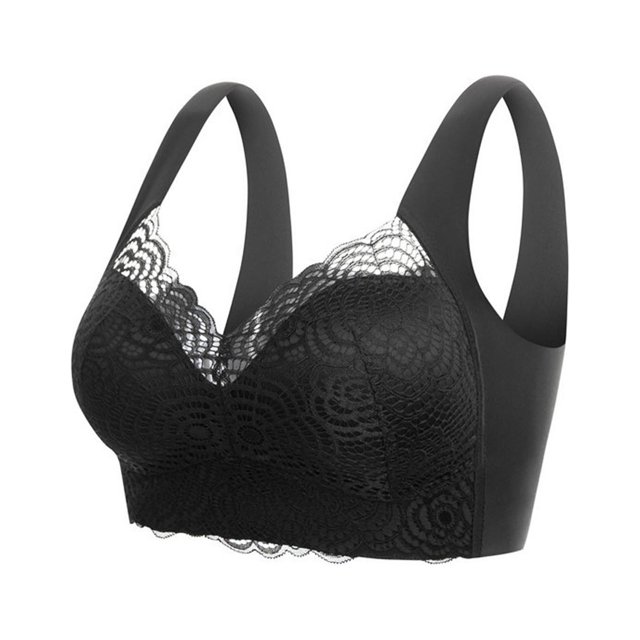 Timegard Lace Bras for Women Wireless Back Smoothing Full Coverage Breathable Comfort Seamless Bras