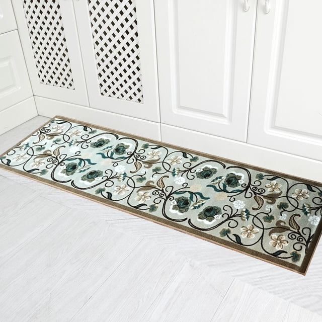 Gloria Non Slip Rubber Back Kitchen Rug Carpet Machine Made Runner Floor Mat 5' x 20"