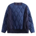 thumbnail image 4 of WRKEKC Coats for Women Solid Color Button Pocket Color Block Spliced Hoodless Long Sleeve Cotton Coat for Fall Outings, 4 of 4