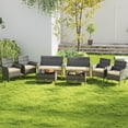 thumbnail image 4 of Costway 8 PCS Patio Furniture Set with Washable Cushions and Tempered Glass Coffee Table, 4 of 9