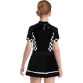 thumbnail image 2 of iiniim Kids Girls Racer Racing Driver Costumes Halloween Cosplay Party Dress Up Shiny Sequins Dance Dress Black 14, 2 of 5