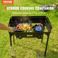 thumbnail image 2 of VEVOR Double Burner Outdoor Camping Stove, 60,000-BTU Camping Modular Cooking Stove, Heavy Duty Carbon Steel Gas Cooker with Windscreen & Detachable Legs Stand & PSI Regulator, 2 of 9