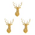 thumbnail image 2 of Decodeary Self Adhesive 3D Deer Head Mirror Wall Sticker For Easy Application gold L 3Set, 2 of 6