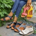 thumbnail image 1 of HVOBTTY Sandales à Talon Plat Respirantes d'Extérieur pour Femmes, Mode Estivale Décontractée, à Bride Élastique, Chaussures Confortables, Rouge Melon D\'eau, 36, 1 of 5